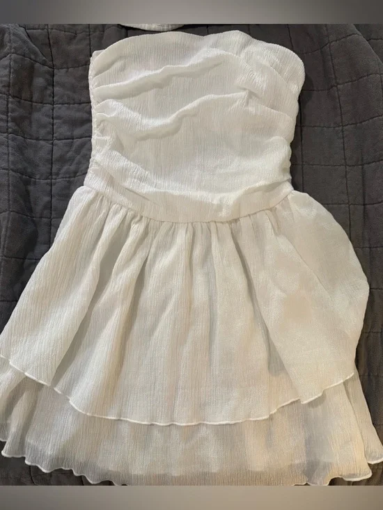 Tube Ruched Ruffle Mini Dress - Picture 2 of 3